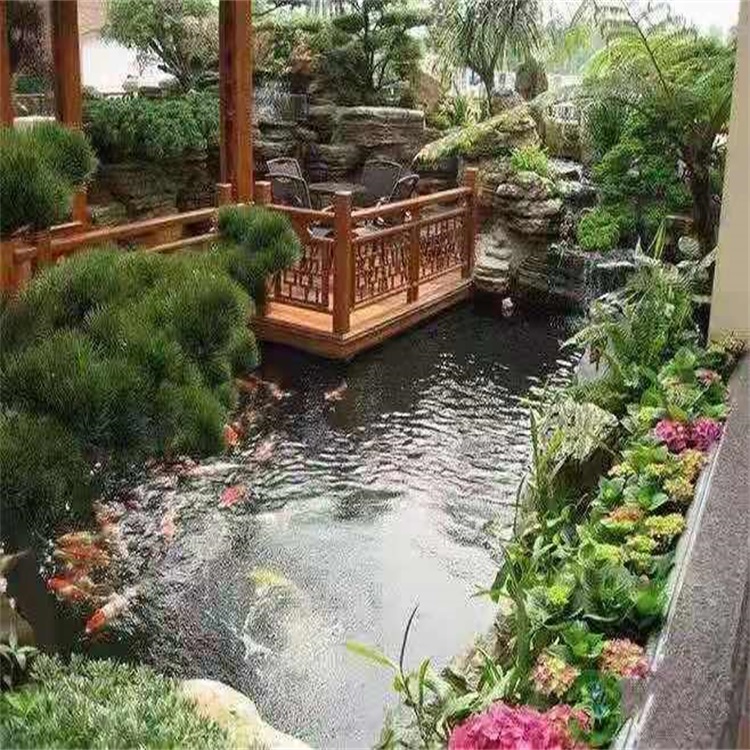哈密别墅庭院景观设计鱼池